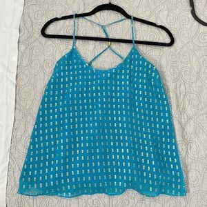 Lilly Pulitzer Maisy Silk Top with Gold Accents